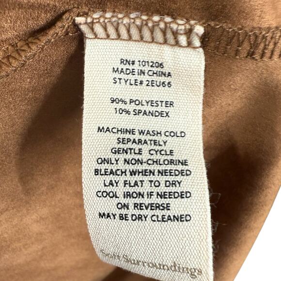 Soft Surroundings‎ L Faux Suede Open Front Long Jacket Brown Western Beth Dutton - Picture 8 of 10